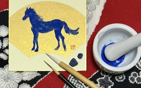 日本画ワークショップ　岩絵の具つくり